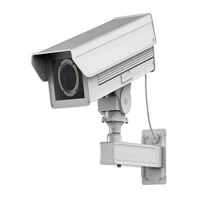 3d rendering white cctv camera or security camera isolated on white
